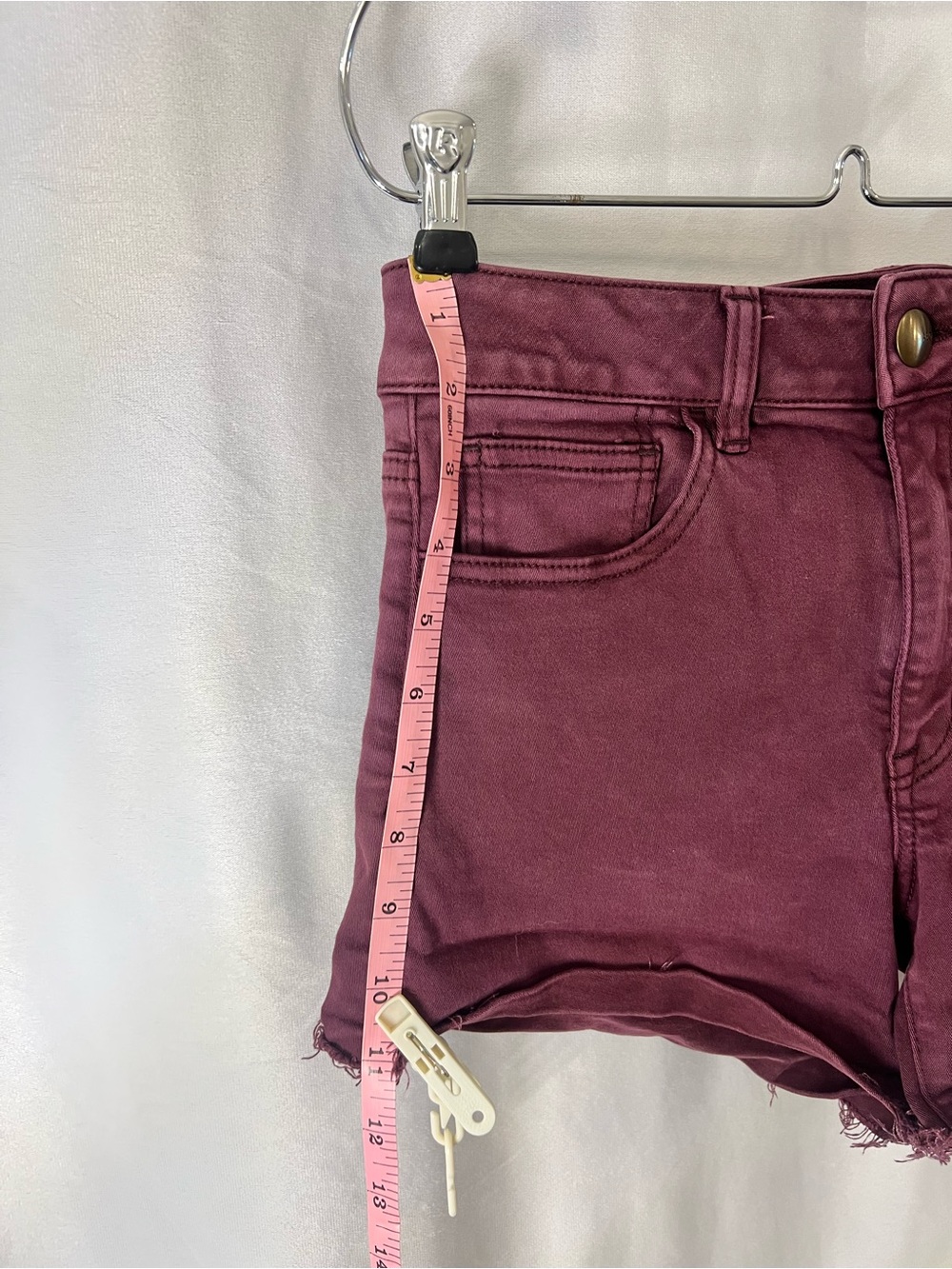 American Eagle Outfitters Super Stretch Shorts - Wine Burgundy - Picture 7 of 8